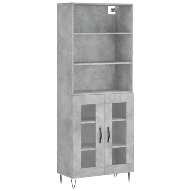 Berkfield Home Highboard Concrete Grey 69.5x34x180 cm Engineered Wood - image 1