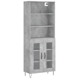 Berkfield Home Highboard Concrete Grey 69.5x34x180 cm Engineered Wood - thumbnail 1
