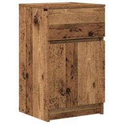 Berkfield Home Durable Bedside Cabinet Old Wood 39x35x65 cm Engineered Wood - Size: 39 x 35 x 65 cm - thumbnail 3
