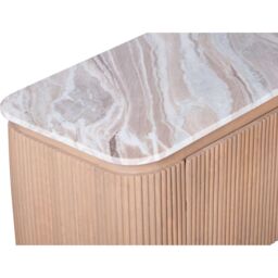 IH Design Bundi Natural Marble & Wood Large Tv Cabinet in Brown - thumbnail 5