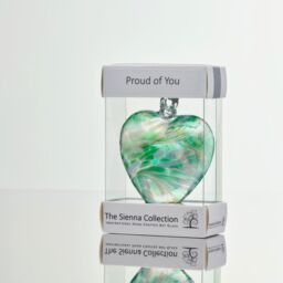 Sienna Glass 8cm Friendship Heart Proud of You Green in Light Green - thumbnail 4