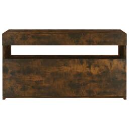Berkfield Home TV Cabinet with LED Lights Smoked Oak 75x35x40 cm in Brown - Size: 75 x 35 x 40 cm - thumbnail 7