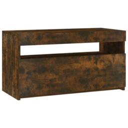 Berkfield Home TV Cabinet with LED Lights Smoked Oak 75x35x40 cm in Brown - Size: 75 x 35 x 40 cm - thumbnail 3