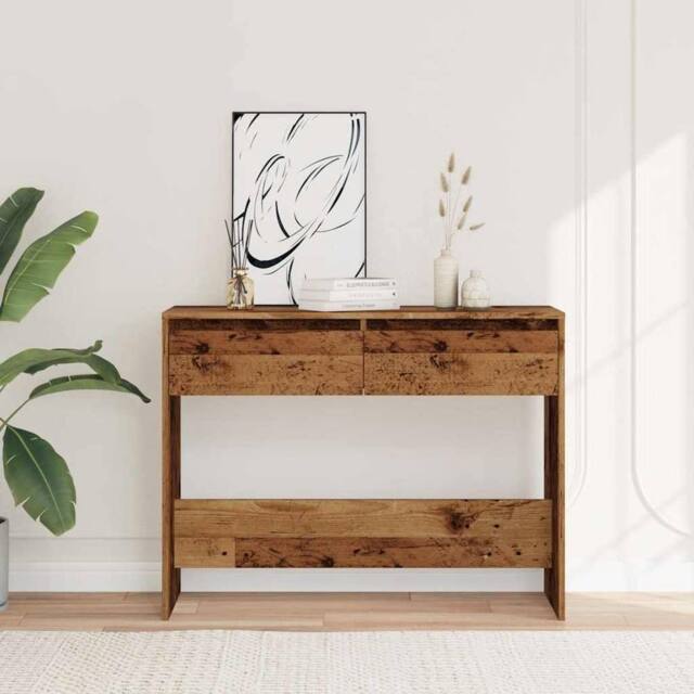 Berkfield Home Decorative Console Table Old Wood 100x35x76.5 cm Engineered Wood in Brown - image 1