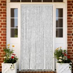 Berkfield Home Fly Curtain Grey 100x230 cm Chenille - thumbnail 2