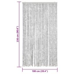 Berkfield Home Fly Curtain Grey 100x230 cm Chenille - thumbnail 7
