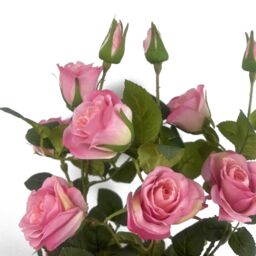 Leaf 60cm Artificial Premium Rose Bush Pink Silk Flowers & Leaves in Dark Pink - thumbnail 7