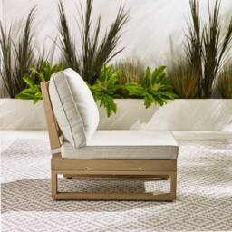 FurnitureboxUK Brisa Solid Wood 8 Seat Outdoor Sofa Set in Light Brown - thumbnail 9