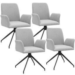 tectake Swivel Chair Daya Set Of 4 - Light Grey - Size: 4 Pack - thumbnail 1