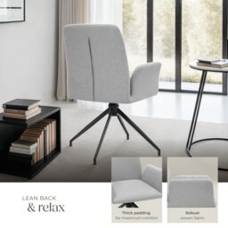 tectake Swivel Chair Daya Set Of 4 - Light Grey - Size: 4 Pack - thumbnail 4
