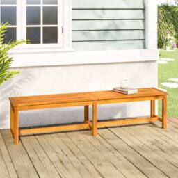 Berkfield Home Garden Bench 180x35x45 cm Solid Wood Acacia in Brown - Size: 180 x 35 x 45 cm - thumbnail 1
