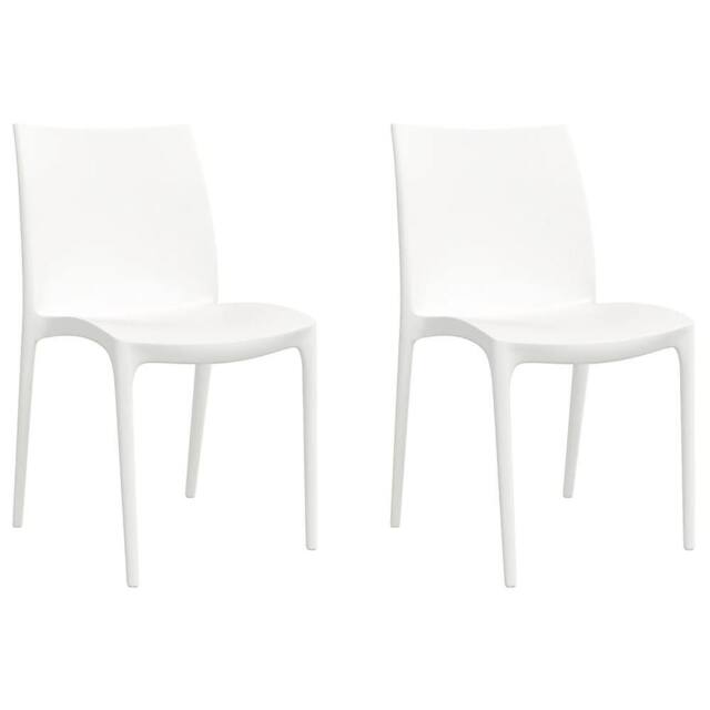 Berkfield Home Garden Chairs 2 pcs White 50x46x80 cm Polypropylene - Size: 50 x 46 x 80 cm - image 1