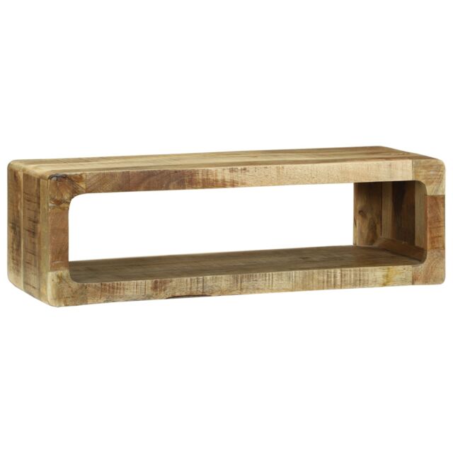 Berkfield Home TV Cabinet 80x30x25 cm Solid Wood Rough Mango in Brown - Size: 80 x 30 x 25 cm