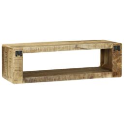 Berkfield Home TV Cabinet 80x30x25 cm Solid Wood Rough Mango in Brown - Size: 80 x 30 x 25 cm - thumbnail 5