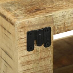 Berkfield Home TV Cabinet 80x30x25 cm Solid Wood Rough Mango in Brown - Size: 80 x 30 x 25 cm - thumbnail 8