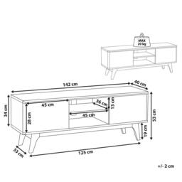Wyld and Coco TV Stand Dark Brown and White with Cable Management - thumbnail 3