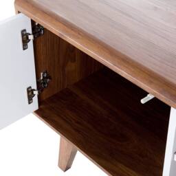 Wyld and Coco TV Stand Dark Brown and White with Cable Management - thumbnail 8