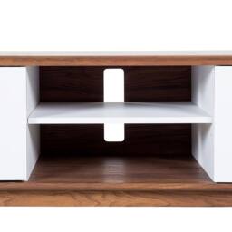 Wyld and Coco TV Stand Dark Brown and White with Cable Management - thumbnail 9