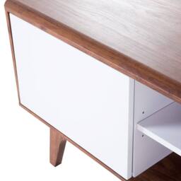 Wyld and Coco TV Stand Dark Brown and White with Cable Management - thumbnail 7