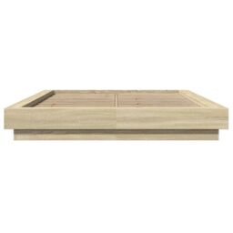 Berkfield Home Bed Frame with LED Lights without Mattress Sonoma Oak 120x200cm in Brown - Size: Small Double - thumbnail 5