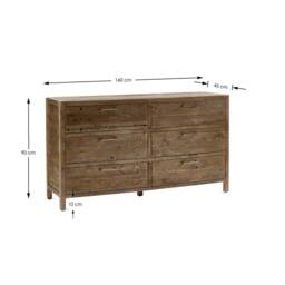 Cheshire Premium Legacy 6 Drawer Wide Chest - Cashew in Beige - thumbnail 7