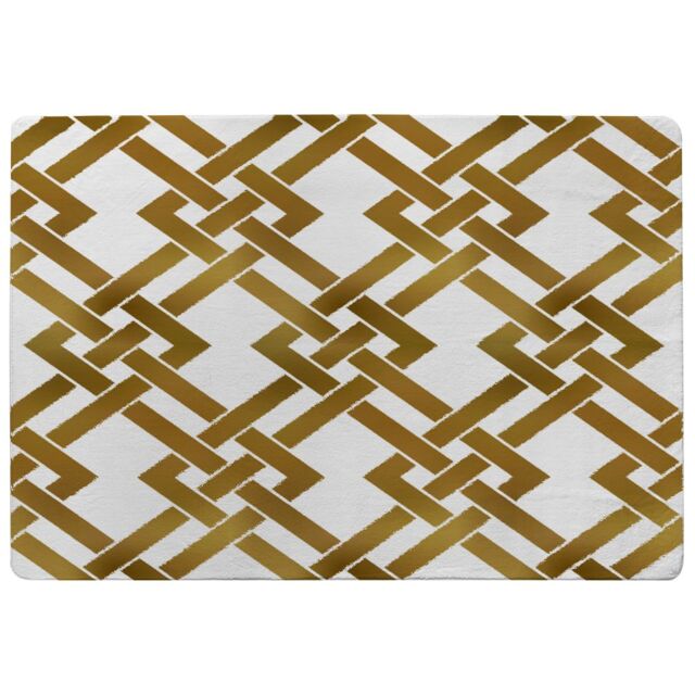Benjamin Tate Design Gold Geometric Chain Rug in Natural - Size: Large - image 1