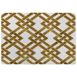Benjamin Tate Design Gold Geometric Chain Rug in Natural - Size: Large - thumbnail 1