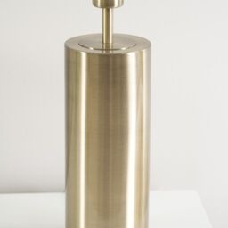 ValueLights Lexy Fabric Drum Shade with Antique Brass Dimmable Touch Table Lamp in Black - thumbnail 4