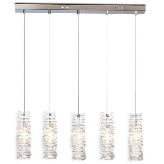 Netlighting Mini Wire Straight Bar Pendant Ceiling Light Satin Nickel in Grey