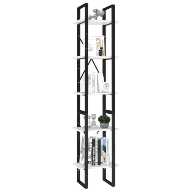 Berkfield Home Modern 5-Tier Book Cabinet White 40x30x175 cm Engineered Wood - Size: 40 x 30 x 175 cm - image 1