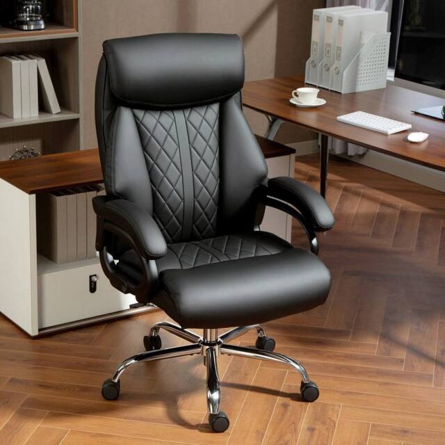 EONLION Black Office Chair with Spring Padding - Size: 100 cm - image 1