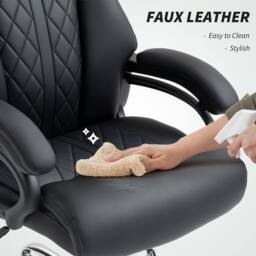 EONLION Black Office Chair with Spring Padding - Size: 100 cm - thumbnail 4