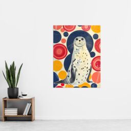 "Artery8 Seal Standing Portrait Colourful Circles Fun Cute Wall Art Print - Size: W24"" x H32""" - thumbnail 4