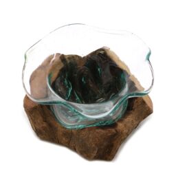KDMD Molton Glass Fancy Sweet Bowl on Wood in Brown - thumbnail 2