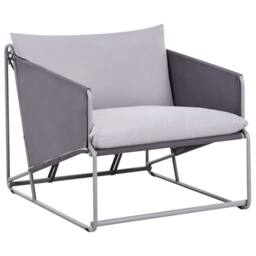 Wyld and Coco Low 2 Seater Sofa and Armchair Set Grey Galvanised Steel Waterproof - thumbnail 6