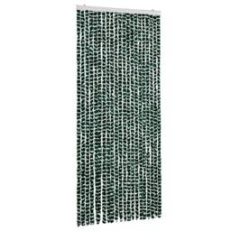 Berkfield Home Insect Curtain Green & White 90x220 cm Chenille - thumbnail 2
