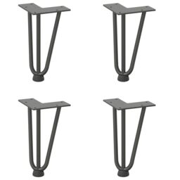 Berkfield Home Hairpin Table Legs 4 pcs Anthracite 20 cm Solid Steel in Black - thumbnail 2