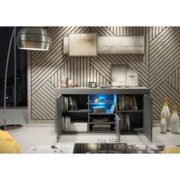 Creative Furniture Aurora Sideboard 145cm - Dark Grey with Gloss Doors & LED Lights - thumbnail 3