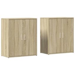 Berkfield Home Sideboards 2 pcs Sonoma Oak 60x31x70 cm Engineered Wood in Brown - Size: 60 x 31 x 70 cm - thumbnail 2