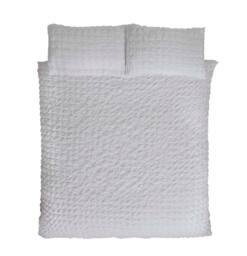 Rapport Home Seersucker Polycotton Luxury Duvet Cover Set with Pillowcase in White - Size: Double - thumbnail 2