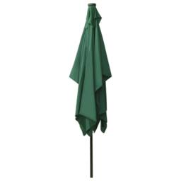 Berkfield Home Parasol with LEDs & Steel Pole Green 2x3 m - thumbnail 6