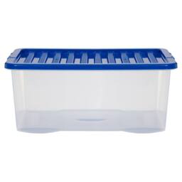 Wham Crystal 45L Clear Box & Stronger Lid PK4 in Blue - thumbnail 4