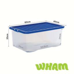 Wham Crystal 45L Clear Box & Stronger Lid PK4 in Blue - thumbnail 6