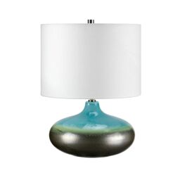 Netlighting Laguna 1 Light Small Table Lamp Graphite Turquoise E27 in Grey - thumbnail 1