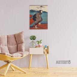 "Artery8 Young Woman at Sanbashi Pier Kuniyoshi Canvas Wall Art Print - Size: W18"" x H24""" - thumbnail 3