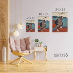 "Artery8 Young Woman at Sanbashi Pier Kuniyoshi Canvas Wall Art Print - Size: W18"" x H24""" - thumbnail 4