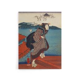 "Artery8 Young Woman at Sanbashi Pier Kuniyoshi Canvas Wall Art Print - Size: W18"" x H24""" - thumbnail 1