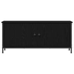 Berkfield Home Black Oak TV Stand Black oak Particle board, Metal 102 x 35 x 45 cm - thumbnail 6