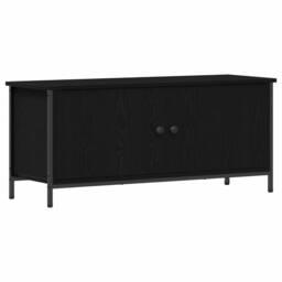 Berkfield Home Black Oak TV Stand Black oak Particle board, Metal 102 x 35 x 45 cm