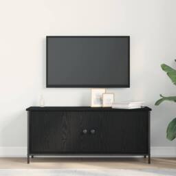 Berkfield Home Black Oak TV Stand Black oak Particle board, Metal 102 x 35 x 45 cm - thumbnail 4